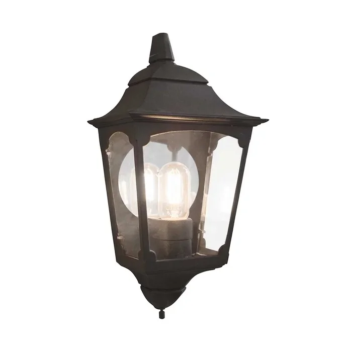 Elstead Lighting Outdoor Wall Light from the Chapel range. Chapel 1 Light Half Lantern Product Code = CP7-BLACK