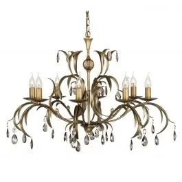 Elstead LL8 ANT BRZ Lily 8lt Chandelier Antique Bronze