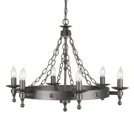 Elstead WR6 GRAPHITE Warwick 6lt Chandelier Graphite