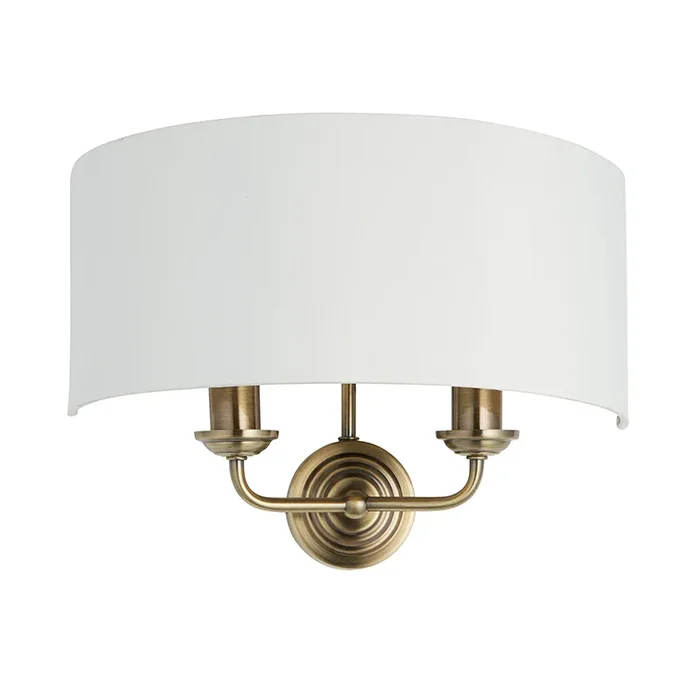 Endon Highclere Twin Wall Light – Antique Brass