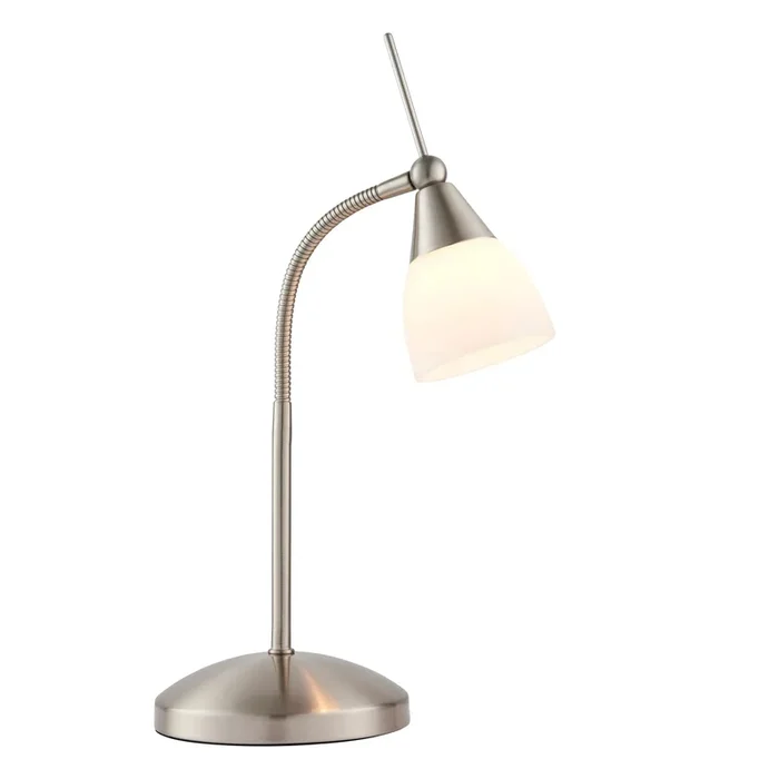 Endon Lighting 652-TLSC Range Indoor Table Lamps Satin chrome plate & white glass Dimmer included
