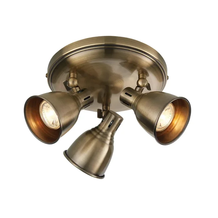 Endon Lighting 76279 Westbury Indoor Spot Light Antique brass plate Non-dimmable