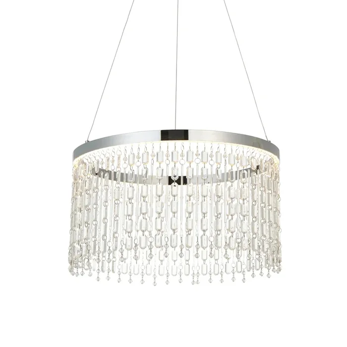 Endon Lighting 98150 Liliana Indoor Pendant Light Chrome plate & clear crystal glass Non-dimmable