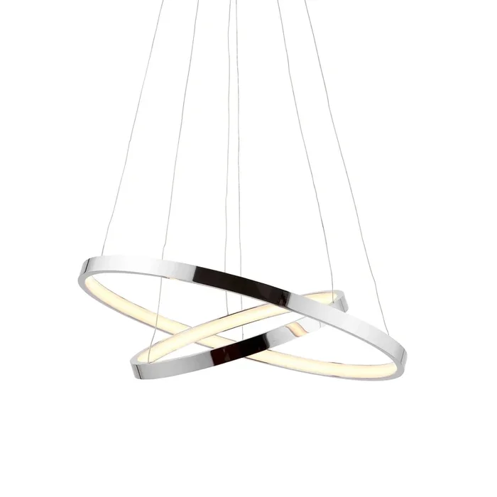 Endon Lighting KLINE-2CH Kline Indoor Pendant Light Chrome plate & frosted acrylic Non-dimmable