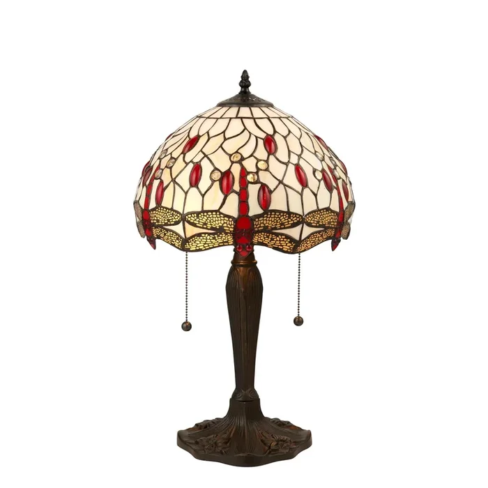 Endon Tiffany Lighting 64086 Indoor Table Light Dragonfly beige Range 2 x 60W E27 GLS Non-dimmable