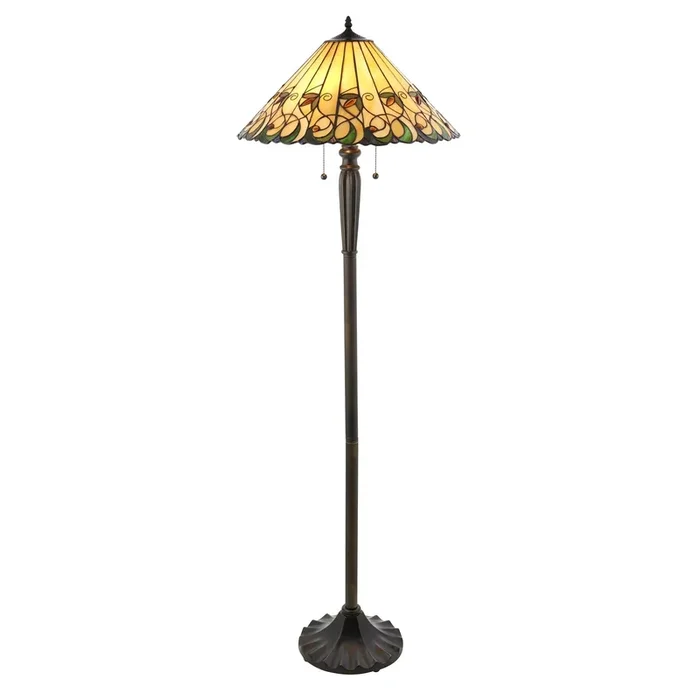 Endon Tiffany Lighting 64192 Indoor Floor Light Jamelia Range 2 x 60W E27 GLS Non-dimmable