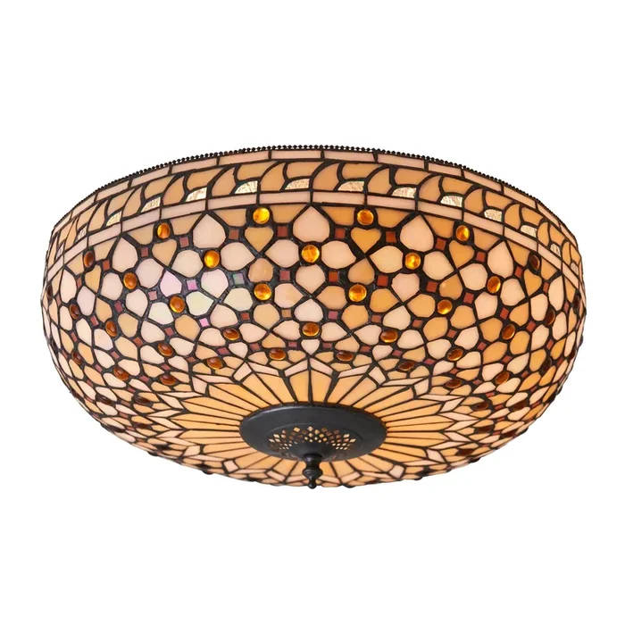 Endon Tiffany Lighting 64276 Indoor Flush Light Mille feux Range 2 x 60W E27 GLS Dimmable
