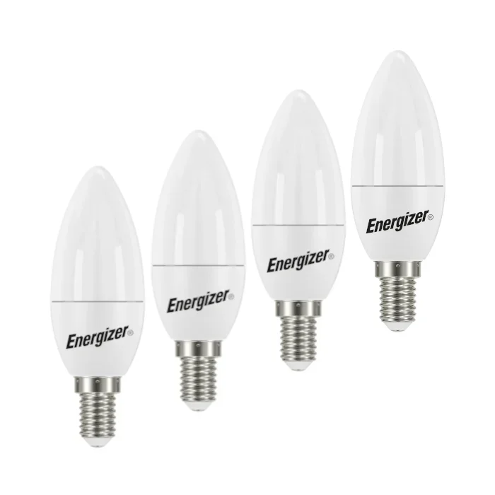 Energizer 4.9W E14 Candle LED Bulb – 4 Pack – 470lm – 3000K