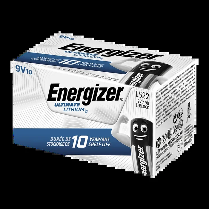 Energizer 9V Ultimate Lithium – Battery Pack of 10