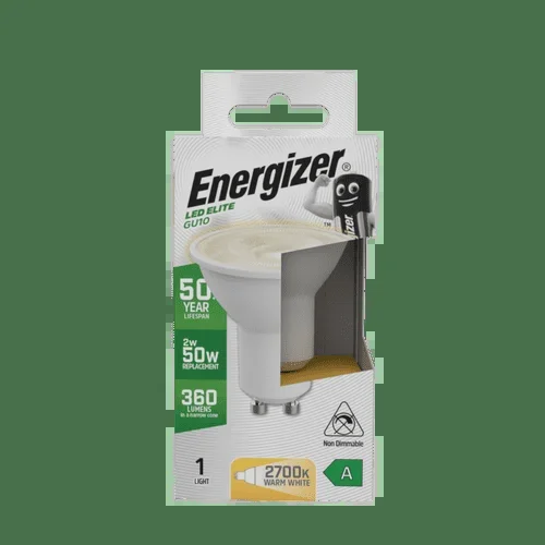 Energizer GU10 Spot LED Bulb – 2w – 2700K- 360lm