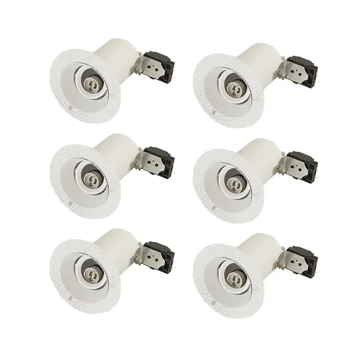 Envirolight Trimless Recessed Fire Rated Adjustable Downlight – Matt White – Pack of 6
