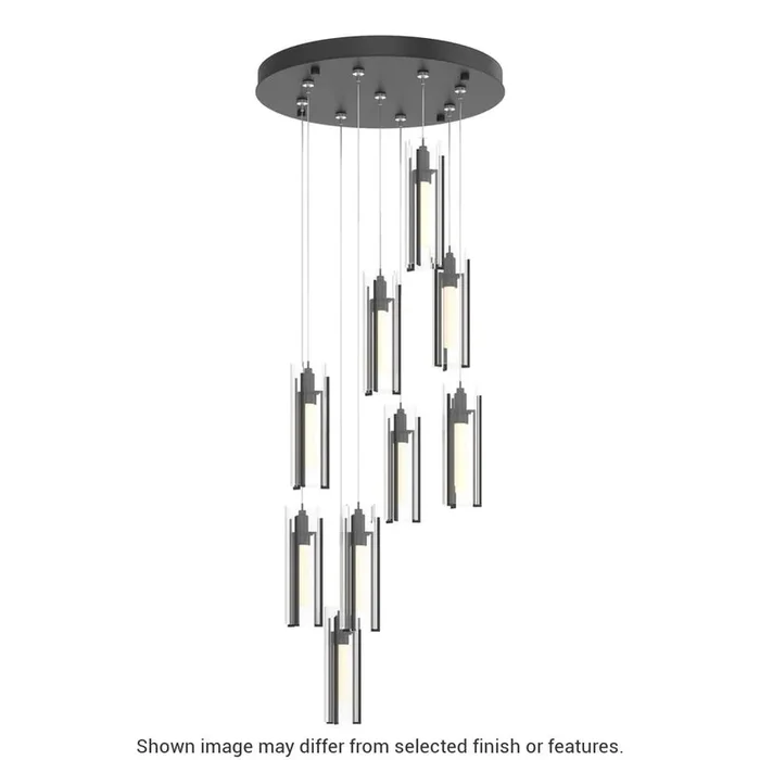 Exos Glass 9-Light Pendant – Ink – Clear Glass
