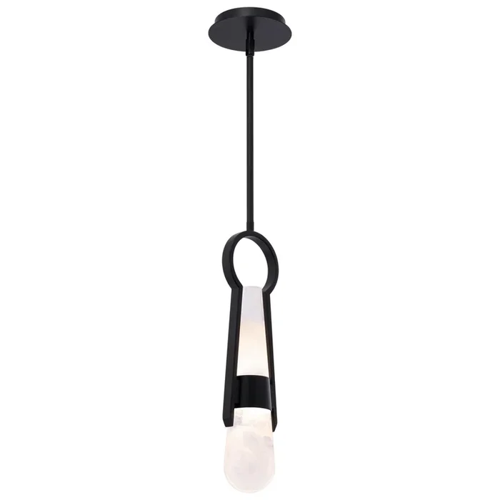 Ezra 4in LED Mini Pendant 3000K in BlackPD-96318-BK