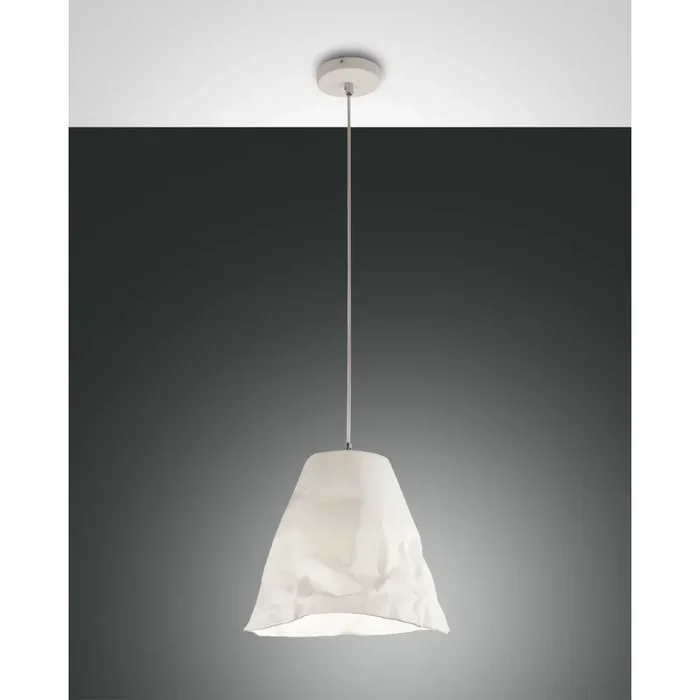 Fabas Luce Crumple Pendant Light white, 1-light source