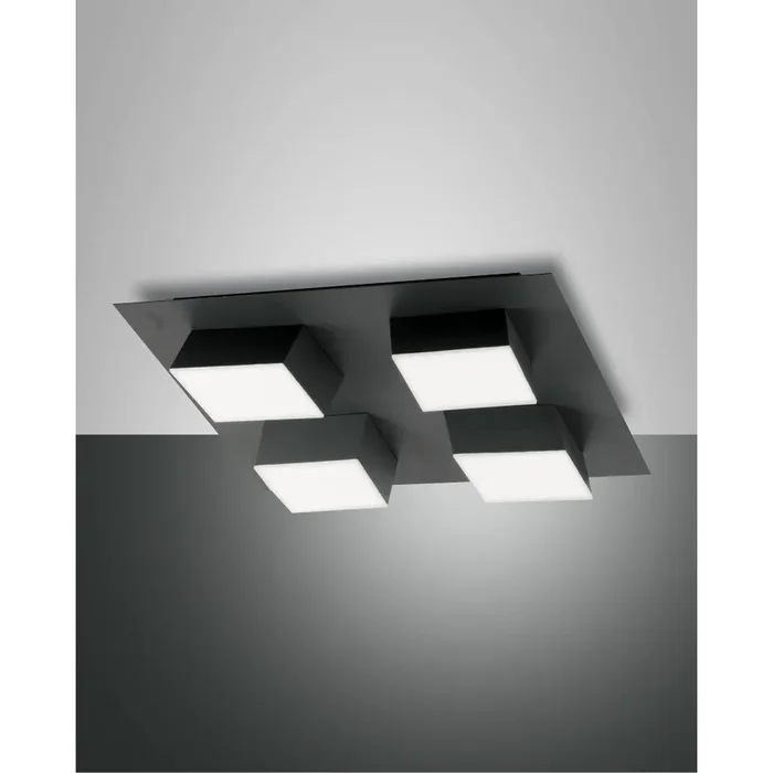 Fabas Luce Lucas Ceiling Light LED anthracite, 4-light sources
