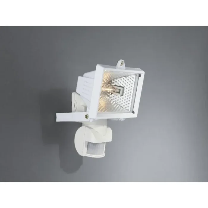 Faro Wall Lamp Floodlight with PIR 1 Light IP44 Exterior White Aluminium/Glass