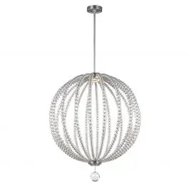 Feiss FE/OBERLIN/P/L Oberlin Satin Nickel 2 Light Large LED Pendant Light
