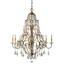 Feiss FE/VALENTINA12 Feiss FE/VALENTINA12 Valentina Oxidized Bronze 12 Light Multi-Tier Chandelier Light