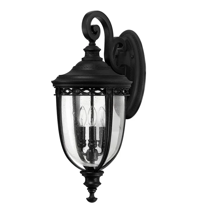 Feiss Outdoor Wall Light from the English Bridle range. English Bridle 3 Light Large Wall Lantern Product Code = FE-EB2-L-BRB
