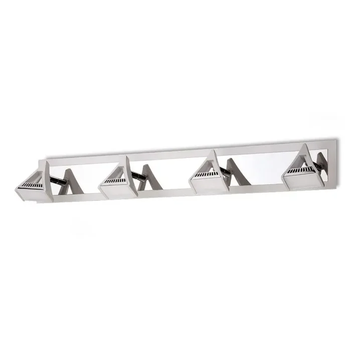Filippo Linear Spot Light 4 Light LED 20W 3000K, 1750lm, Matt White/Polished Chrome, 3yrs Warranty