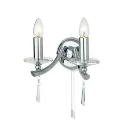 Firstlight 4237CH Iris Chrome Double Wall Light (Switched) * ON SALE *