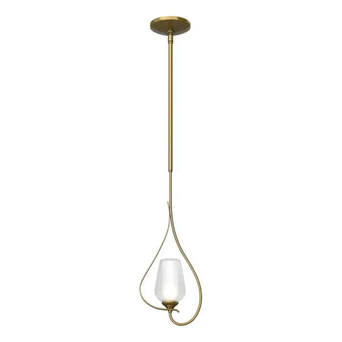 Flora Up Light Mini Pendant 1-Light Seeded Glass with Opal Diffuser (ZS) in Modern Brass183050-SKT-MULT-86-ZS0354