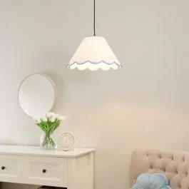 Florie Small Scallop Blue Trim Shade