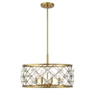 Four Light Convertible Semi-Flush /Pendant