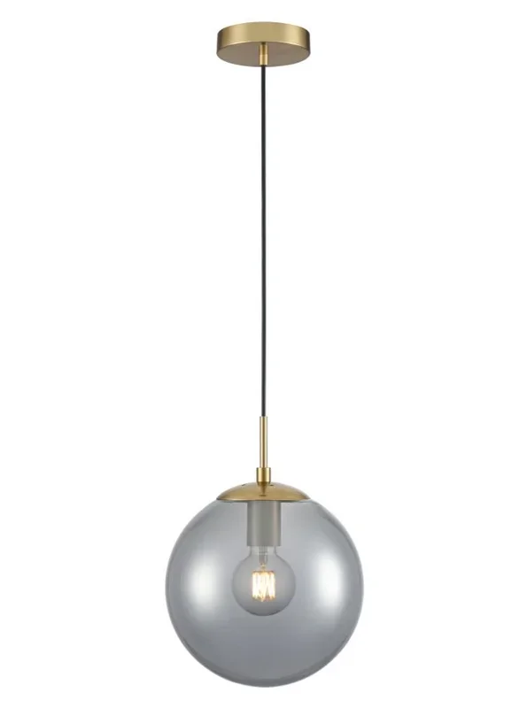 Franklite Galaxy single pendant in aged brass with smoked glass Galaxy part no – PCH426-373