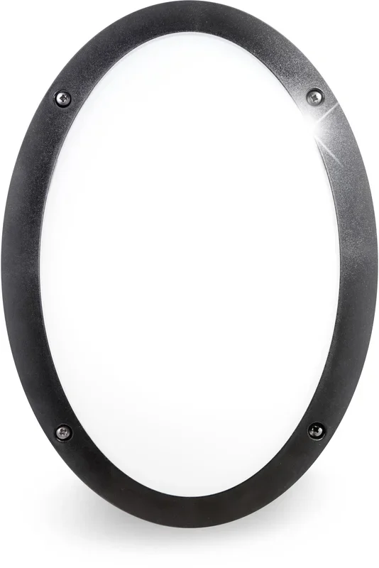 Fumagalli Asbac 1V3.000.AY.L11EM Maddi 9W 4K LED Round Plain Emg Bulkhead Bk