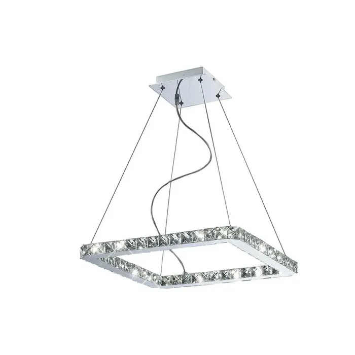 Galaxy Pendant Square Small 24W LED 6000K Polished Chrome/Crystal