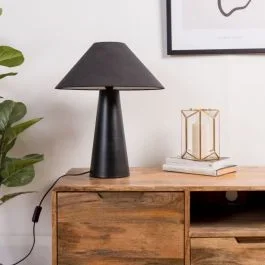 Galvani Matt Black Cone Table Lamp