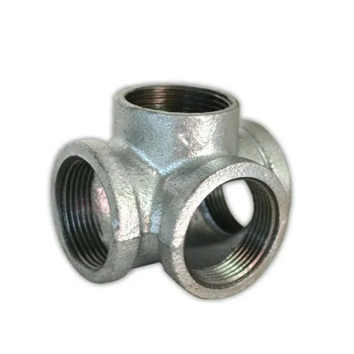 Galvanised Steel Pipe Threaded 4 way 3/4 inch fitting~4516
