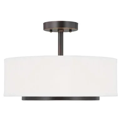Generation Lighting Nance Two Light Semi-Flush Convertible Pendant in Bronze – 7728002EN3-710
