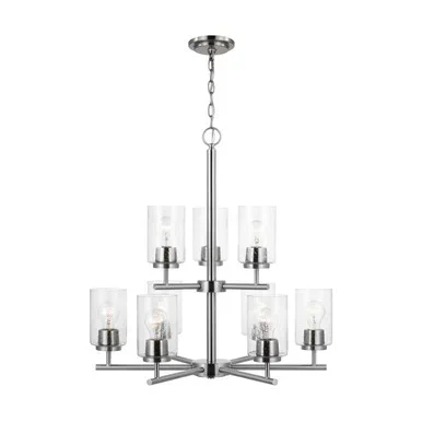 Generation Lighting Oslo Nine Light Chandelier in Brushed Nickel – 31172-962
