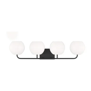 Generation Lighting Rory Four Light Vanity in Midnight Black – GLV1014EN3/MBK