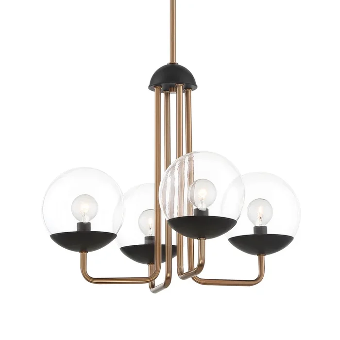 George Kovacs P1504-416 Outer Limits 4 Light Chandelier in Painted Bronze W/Natural Brush