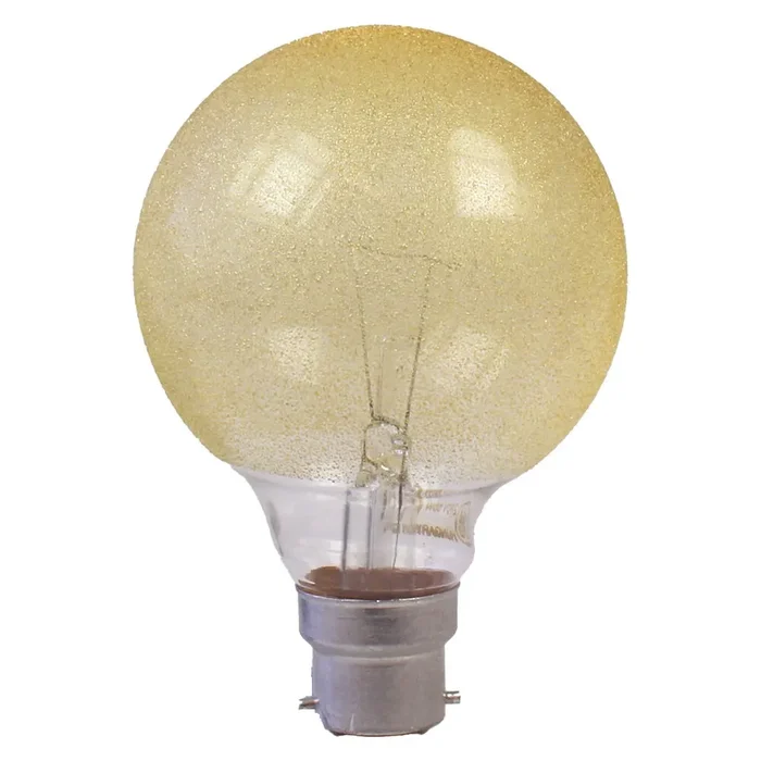 Globe 80mm 60W B22d Ice Kris Amber GEL
