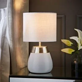Grey Touch Table Lamp with Grey Shade
