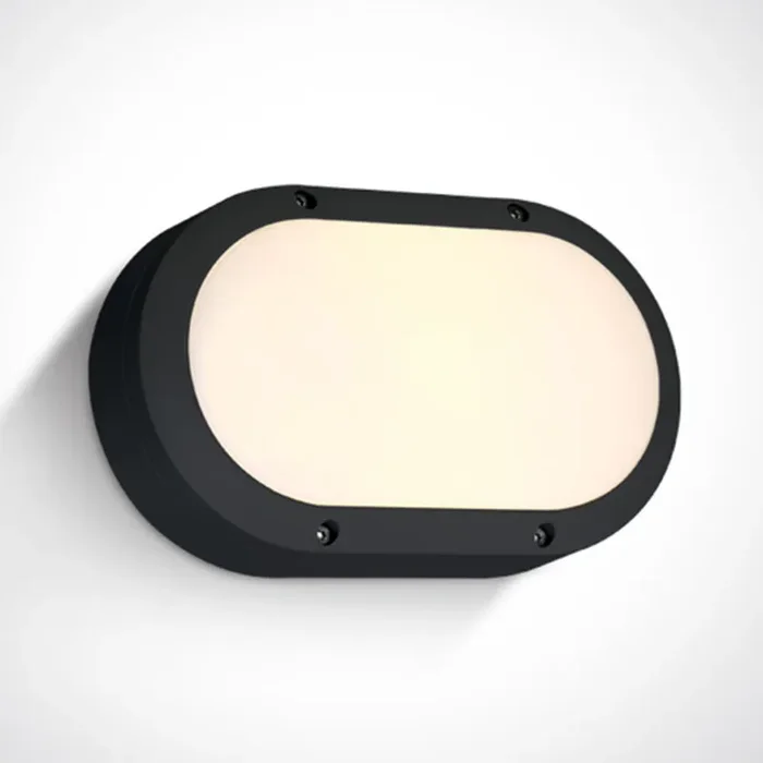 Guard 10W Warm White LED Outdoor Oval Wall Light – Black