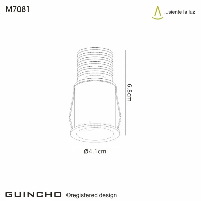 Guincho 4.1cm Spotlight, 3W LED, 2700K, 210lm, IP54, Sand Black, Cut Out: 35mm, Driver Included, 3yrs Warranty