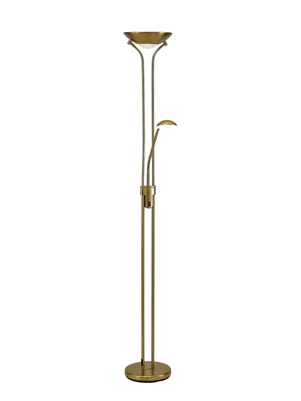 Hanks EMBGA6280D-HSA Aged Brass LED 2 Light Floor Lamp With USB