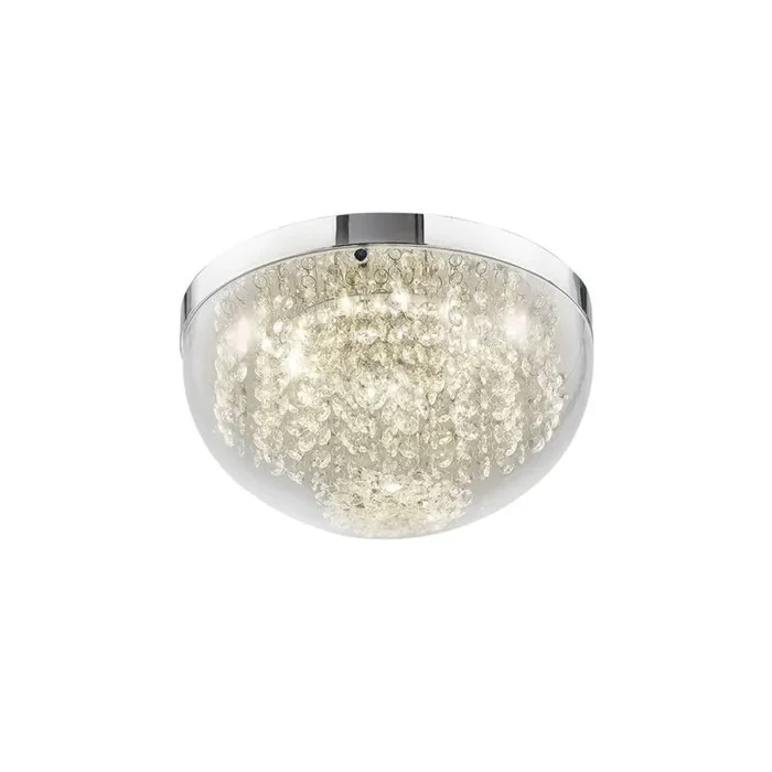 Harper 30cm Medium Flush Ceiling 12W 950lm LED 4000K Polished Chrome/Crystal, 3yrs Warranty