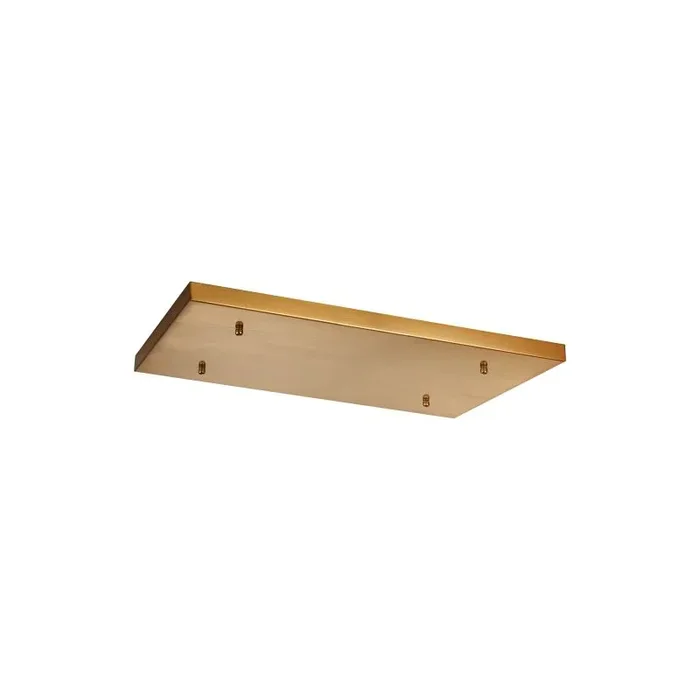 Hayes No Hole 550mm x 320mm Linear Rectangle Ceiling Plate Brass
