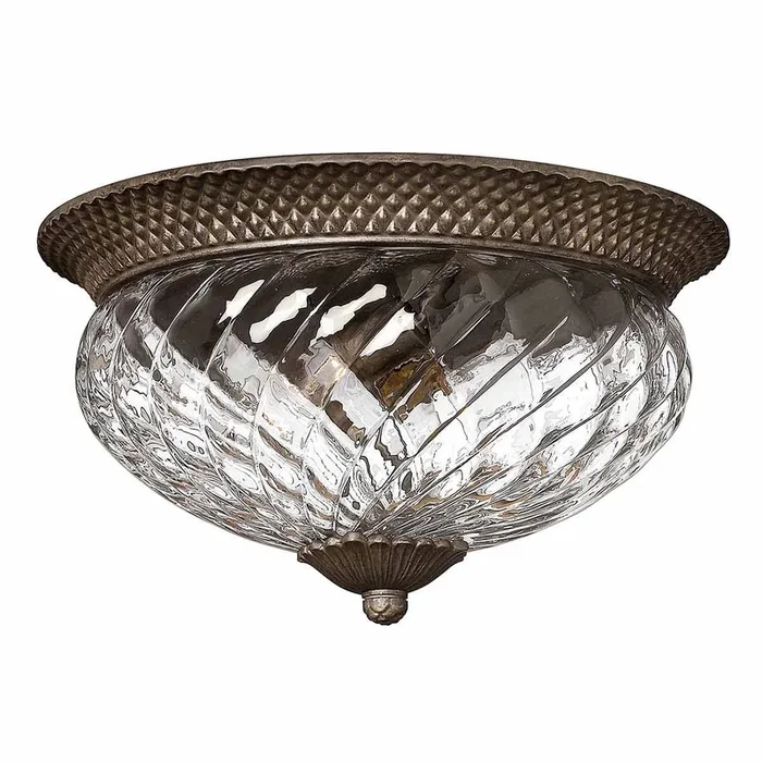 Hinkley Ceiling Flush from the Plantation range. Plantation 2 Light Small Flush Product Code = HK-PLANT-F-S-PL