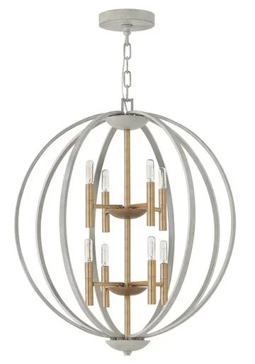Hinkley Euclid LED Foyer Pendant in Cement Gray – 3468CG