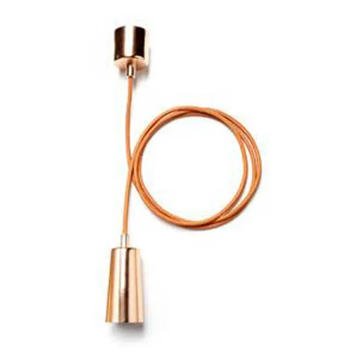 Hulger Plumen Drop Cap Pendant Lampholder E27 in Metallic Copper