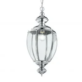 Ideal Lux 094786 Norma Sp1 Big Chrome 1 Light Hanging Pendant