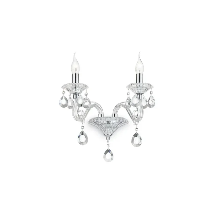 Ideal Lux NEGRESCO Wall Light chrome, Crystal optics, 2-light sources