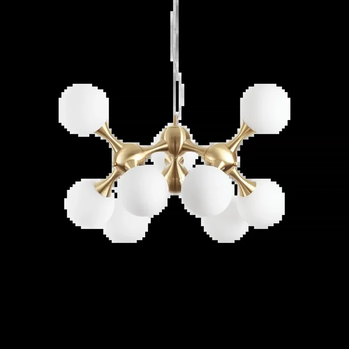 Ideallux NODI Pendant Light brass, 9-light sources